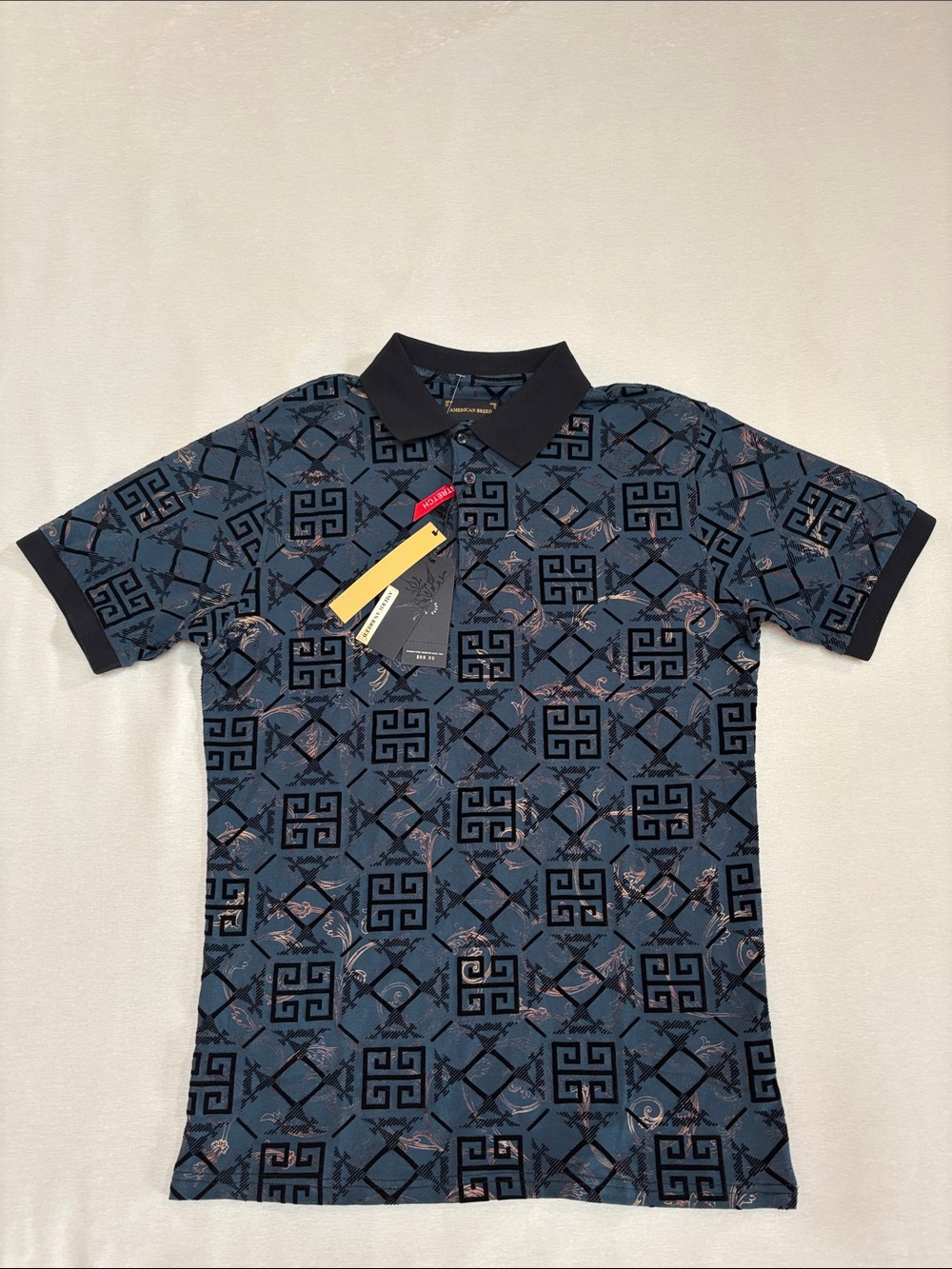 American Breed Luxury Polo Shirt - High Relief graphics with reflective swirls
